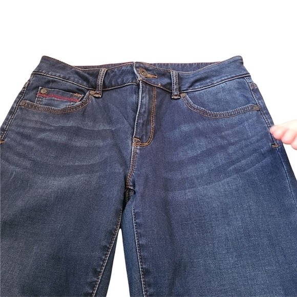 DH3 Mia Mid rise skinny blue red denim jeans - Picture 4 of 8